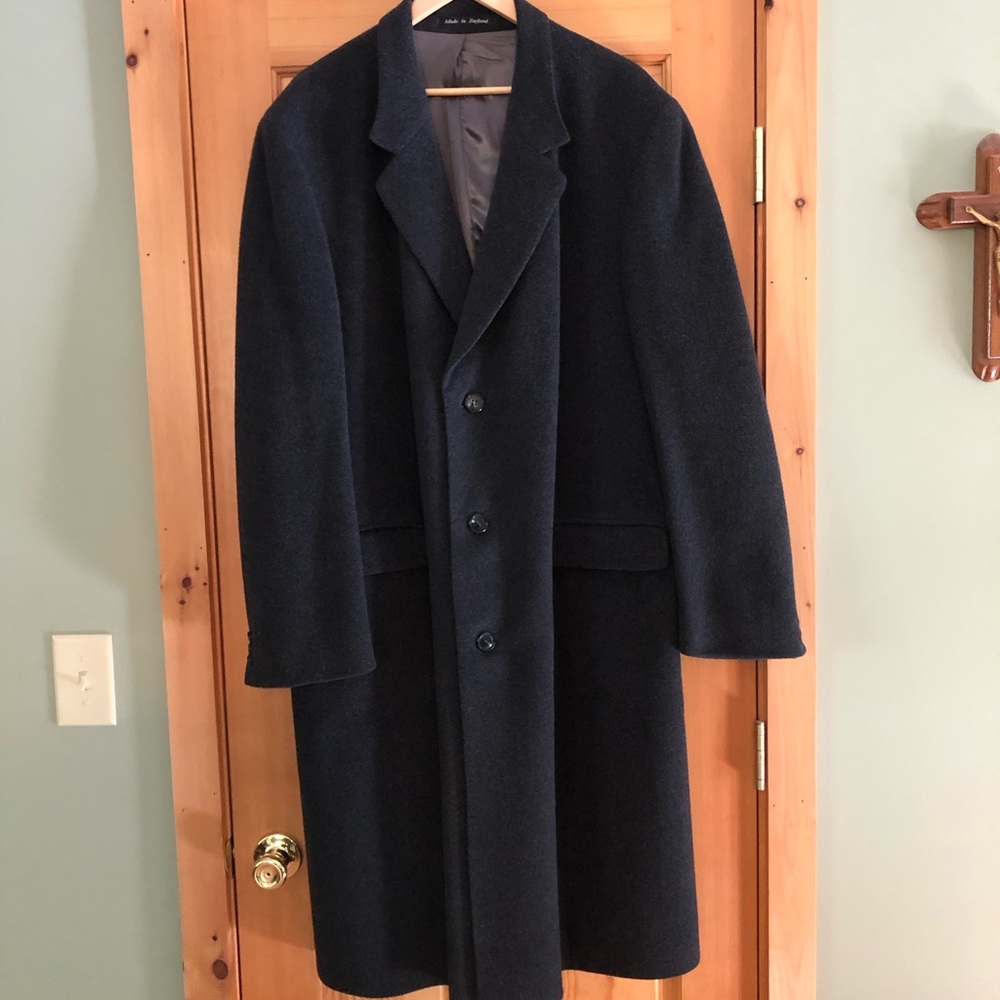 Marc Jeffries wool long overcoat, dark gray, size fits XLT
